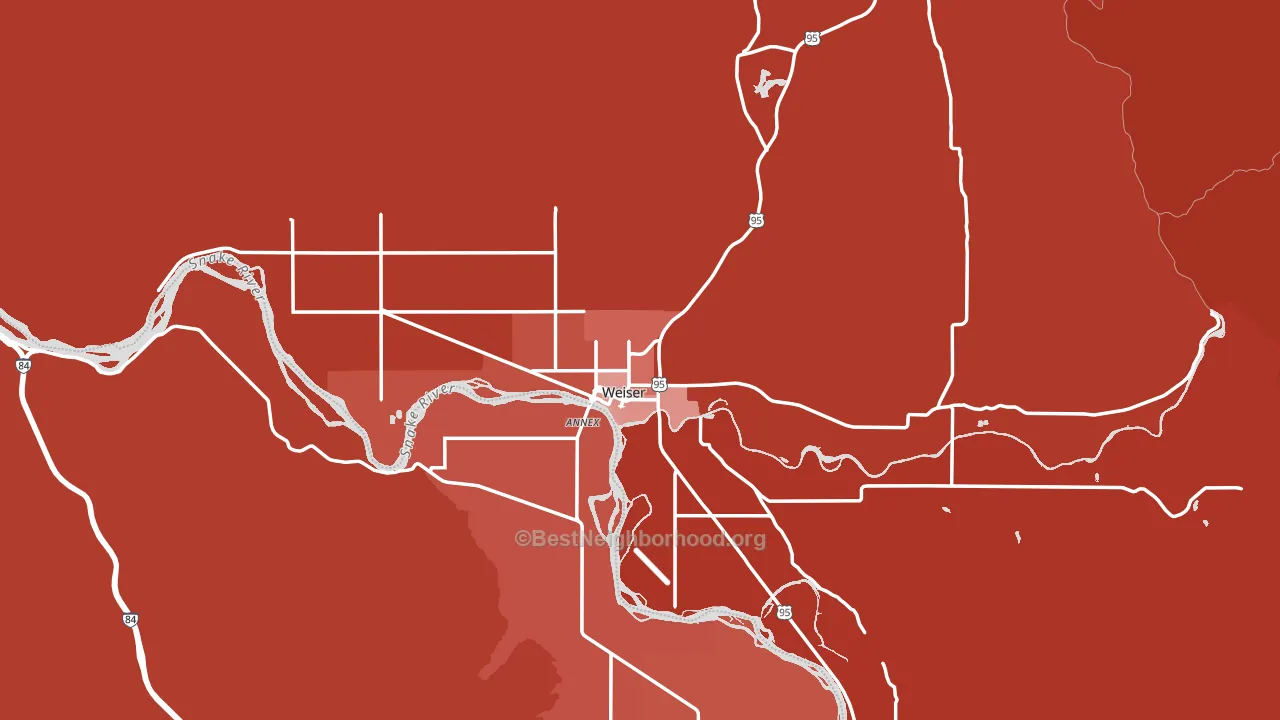 83672, ID block-group political-lean map