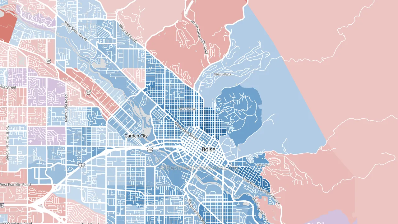 83702, ID block-group political-lean map