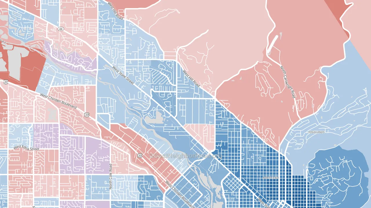 83703, ID block-group political-lean map