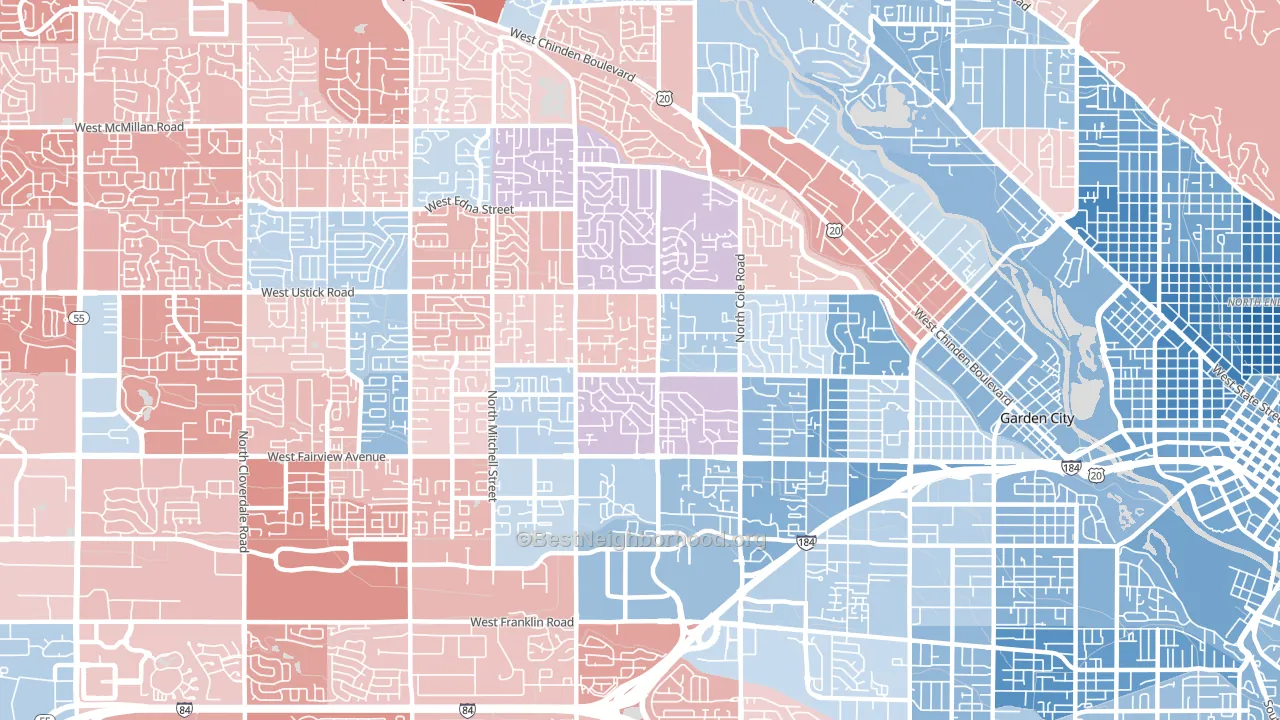83704, ID block-group political-lean map