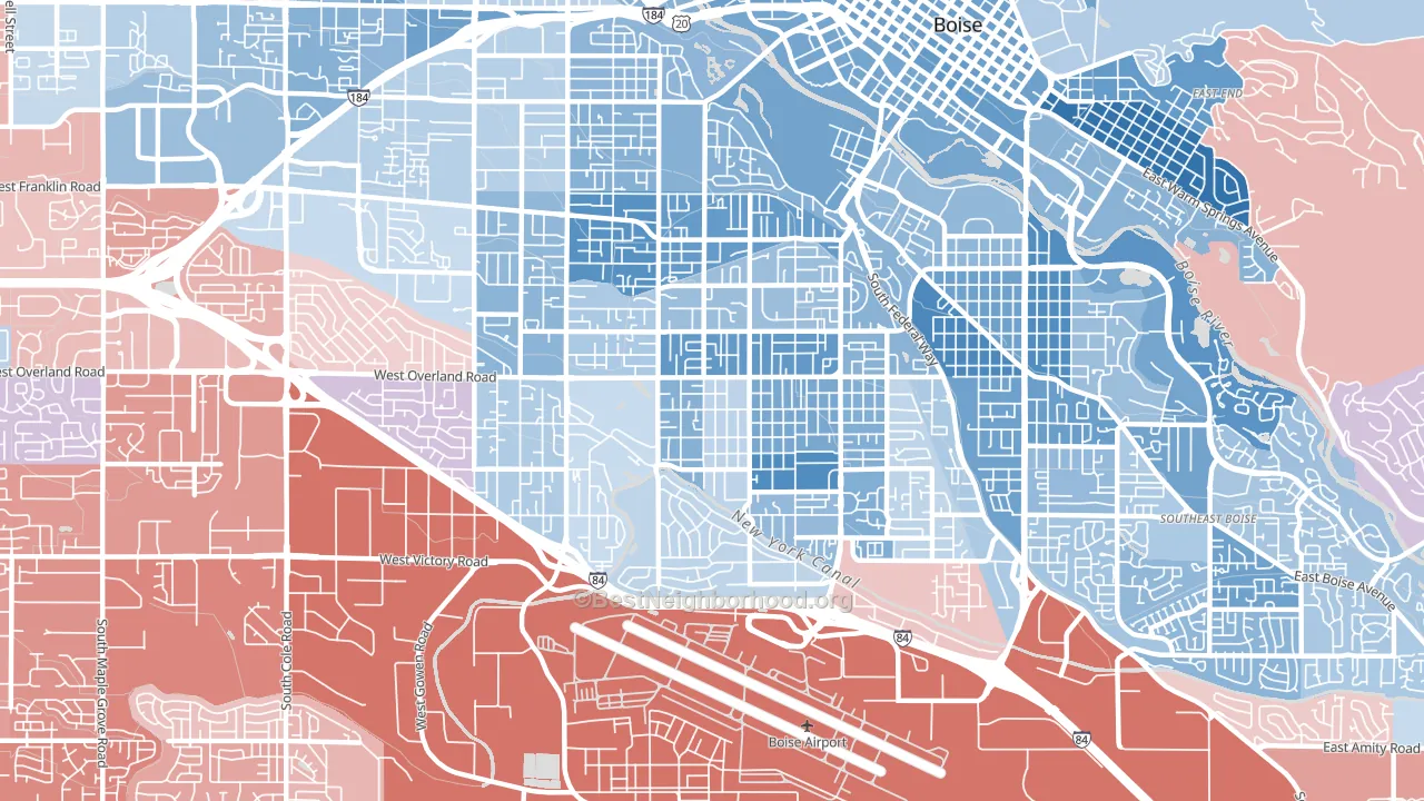 83705, ID block-group political-lean map