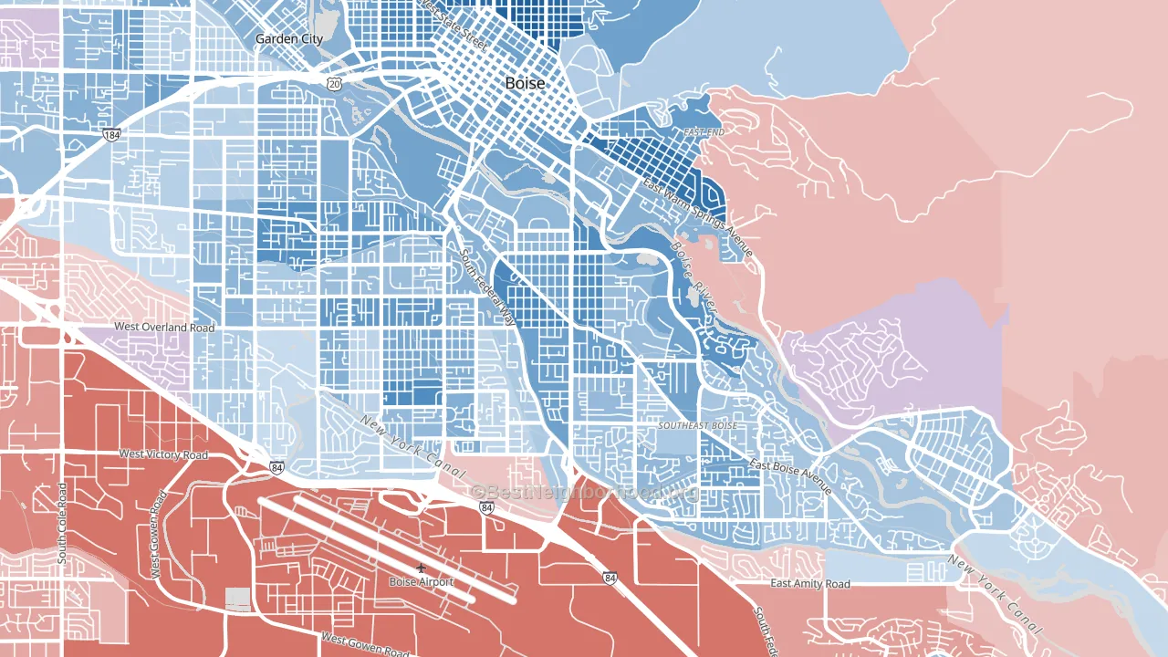 83706, ID block-group political-lean map