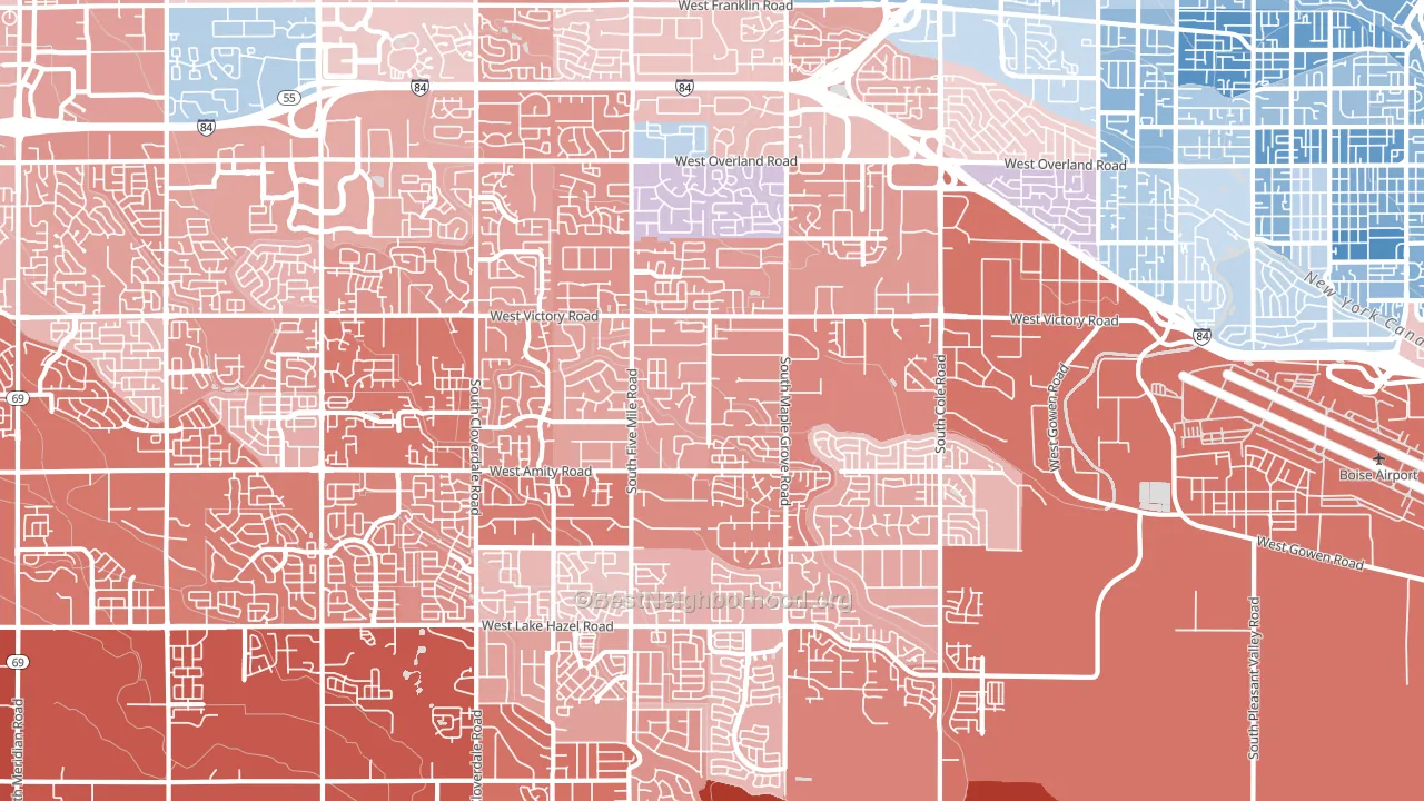 83709, ID block-group political-lean map