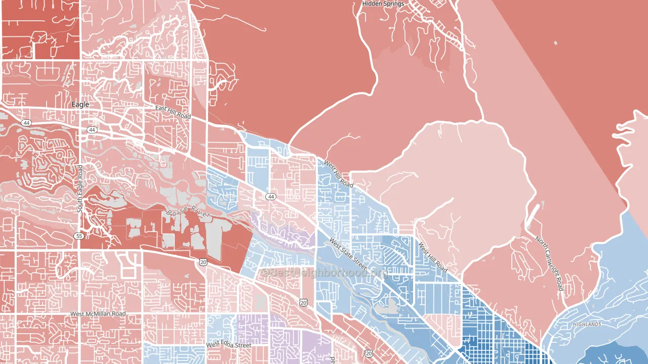 83714, ID block-group political-lean map