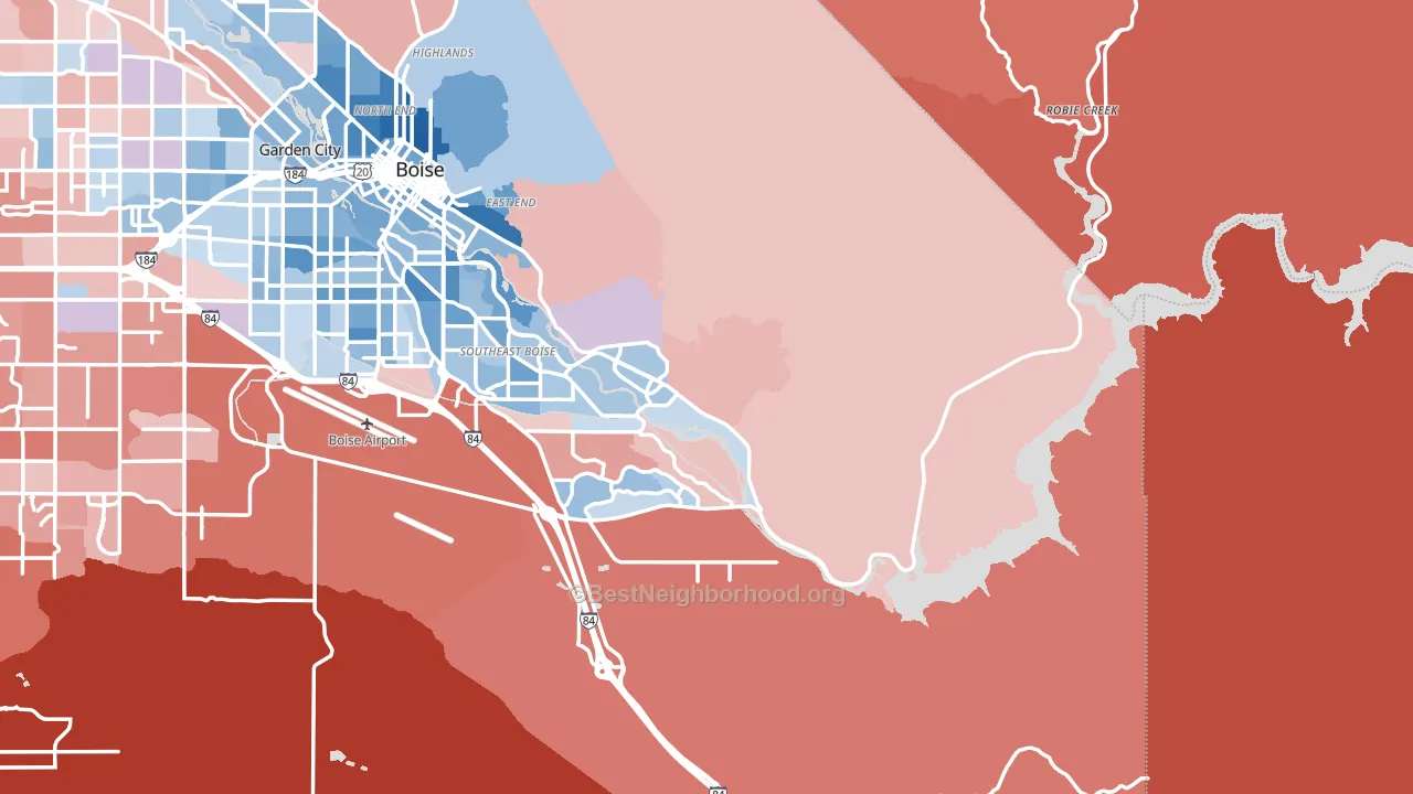 83716, ID block-group political-lean map