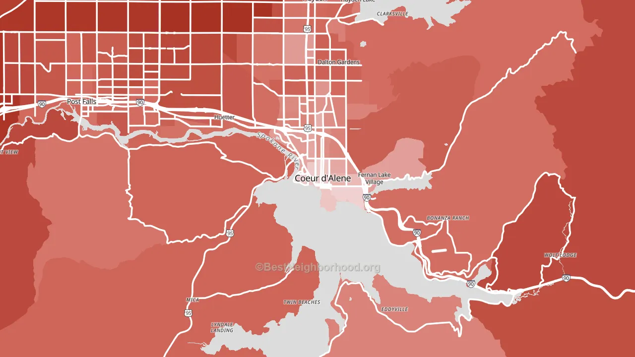 83814, ID block-group political-lean map