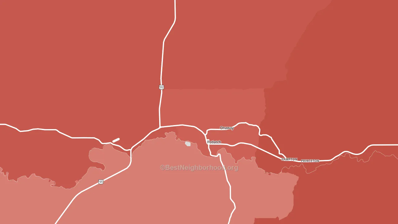 83855, ID block-group political-lean map