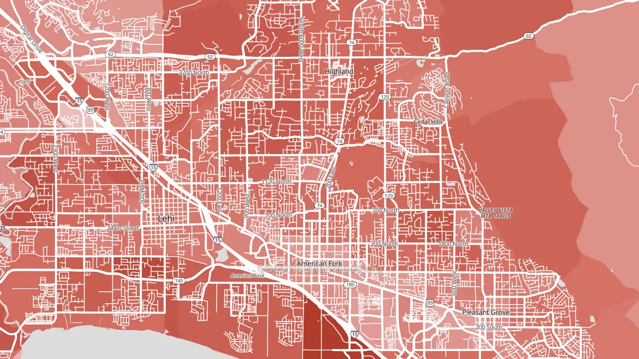 84003, UT block-group political-lean map