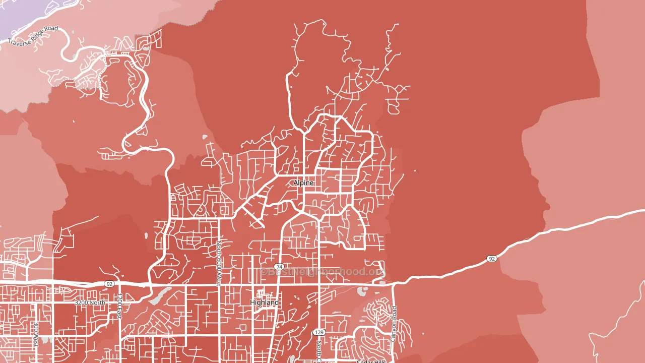 84004, UT block-group political-lean map