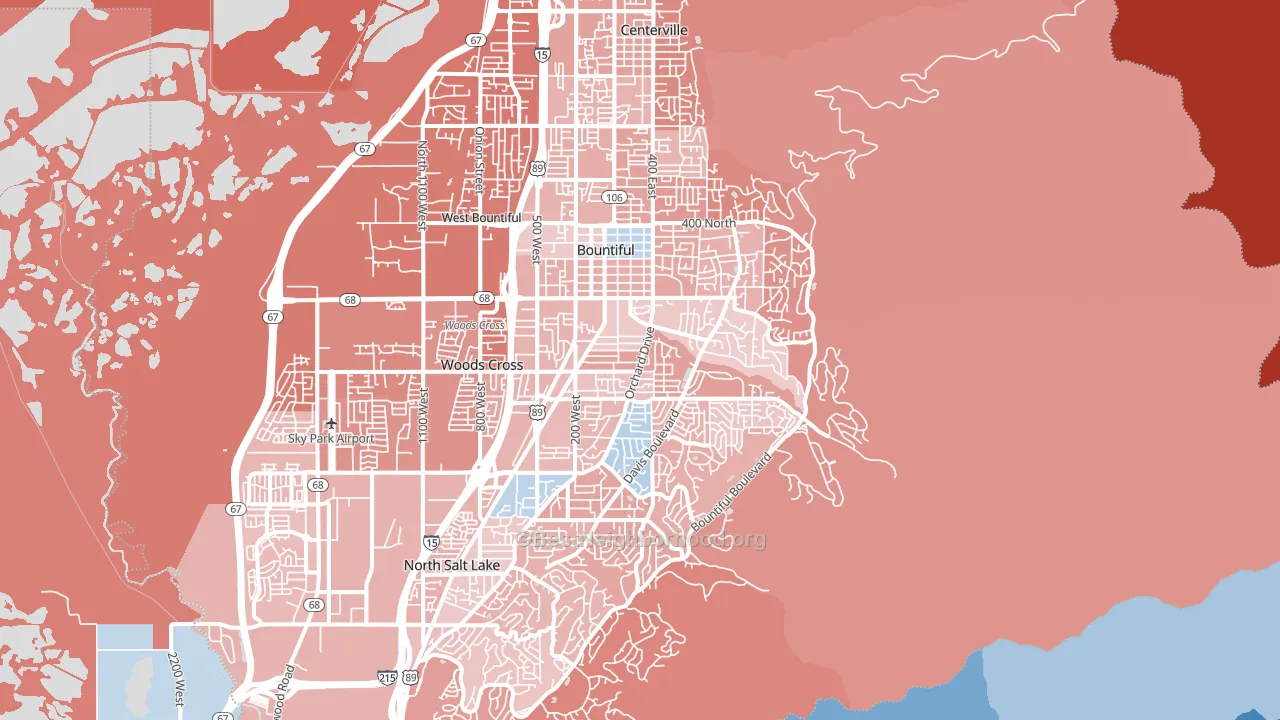 84010, UT block-group political-lean map