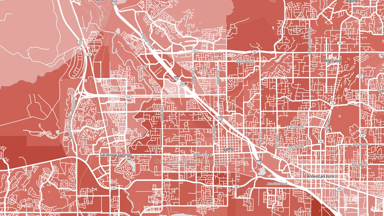 84043, UT block-group political-lean map