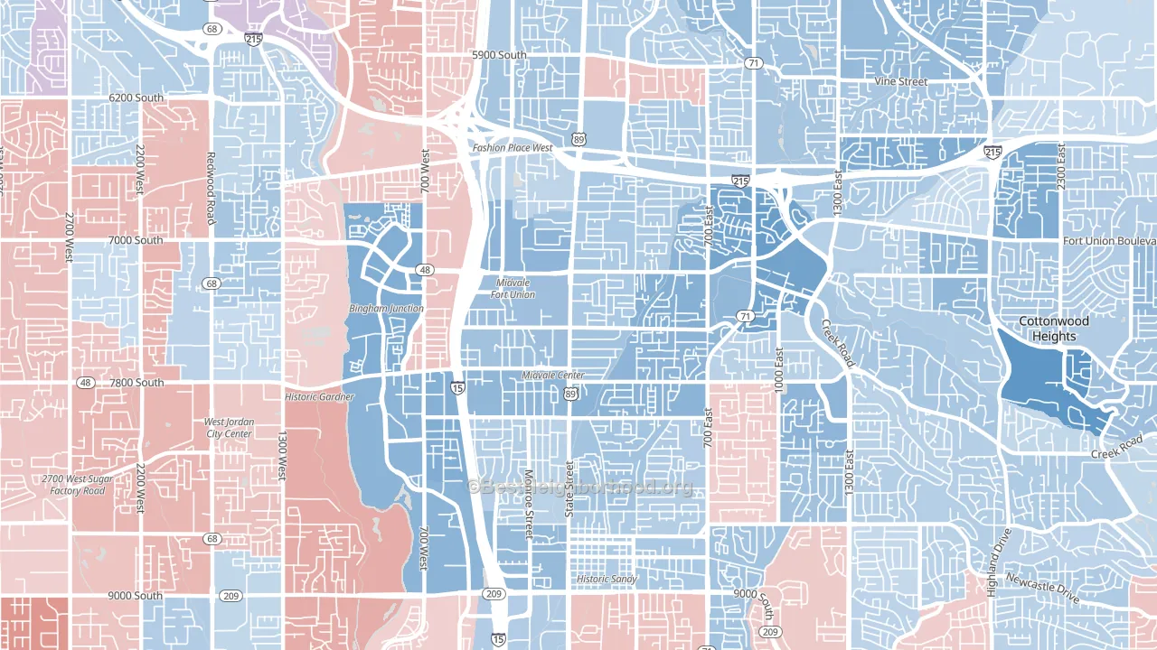 84047, UT block-group political-lean map