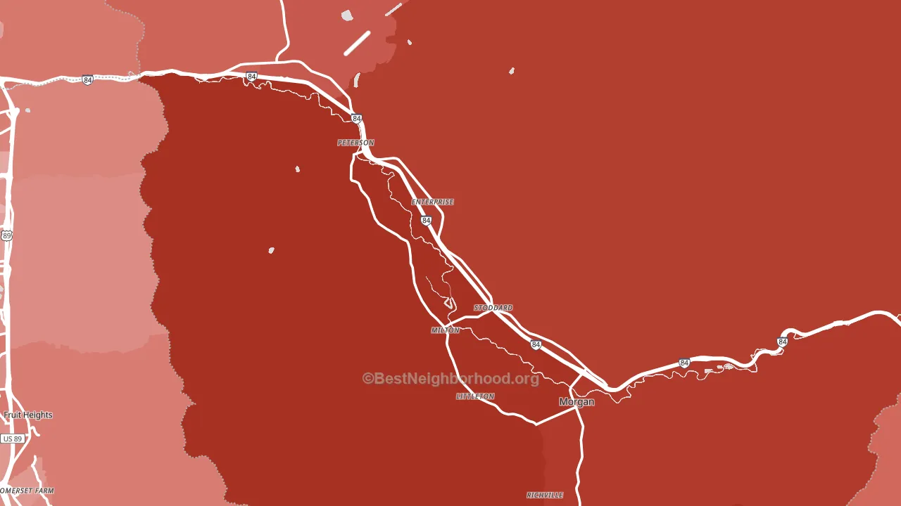 84050, UT block-group political-lean map
