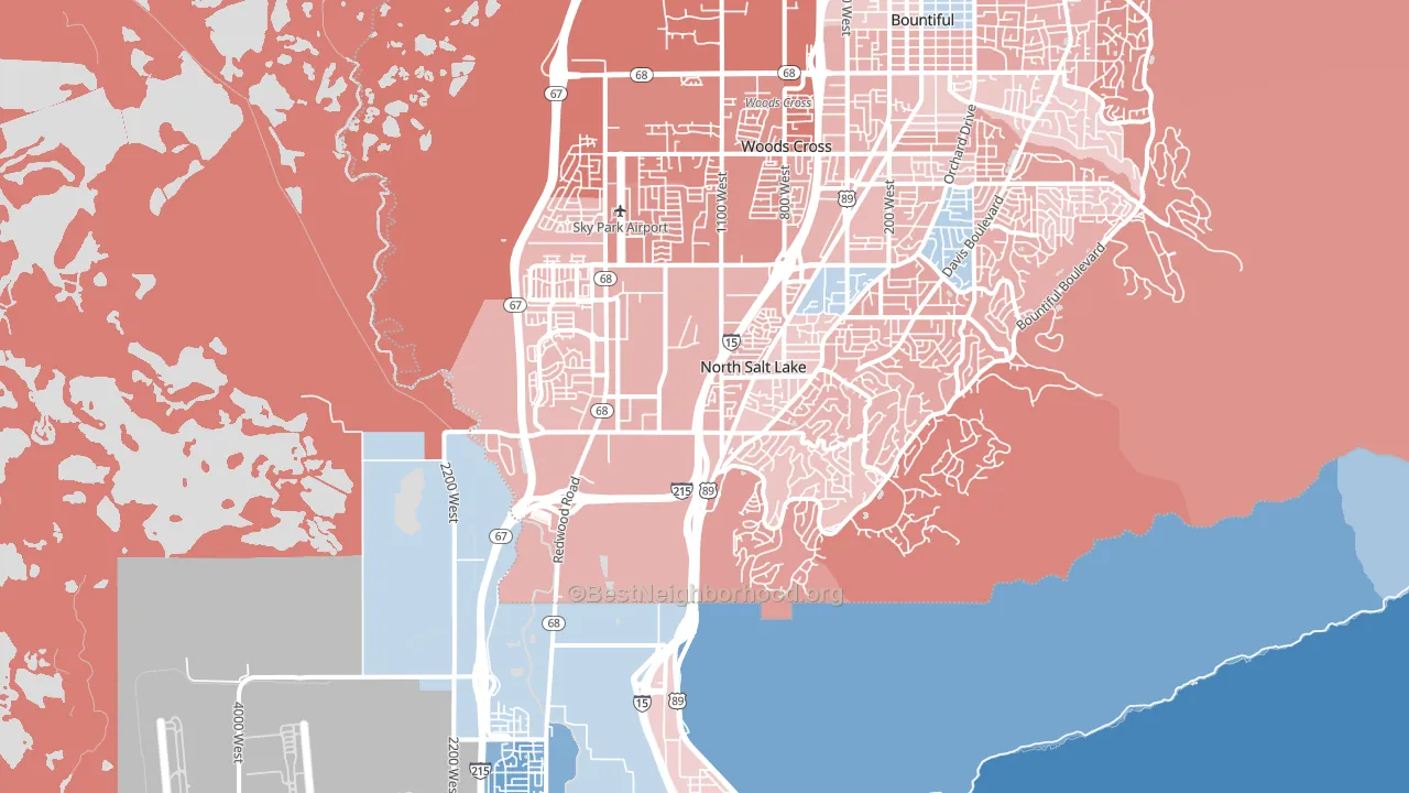 84054, UT block-group political-lean map
