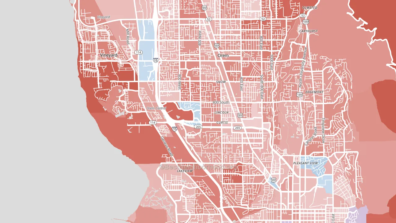 84058, UT block-group political-lean map