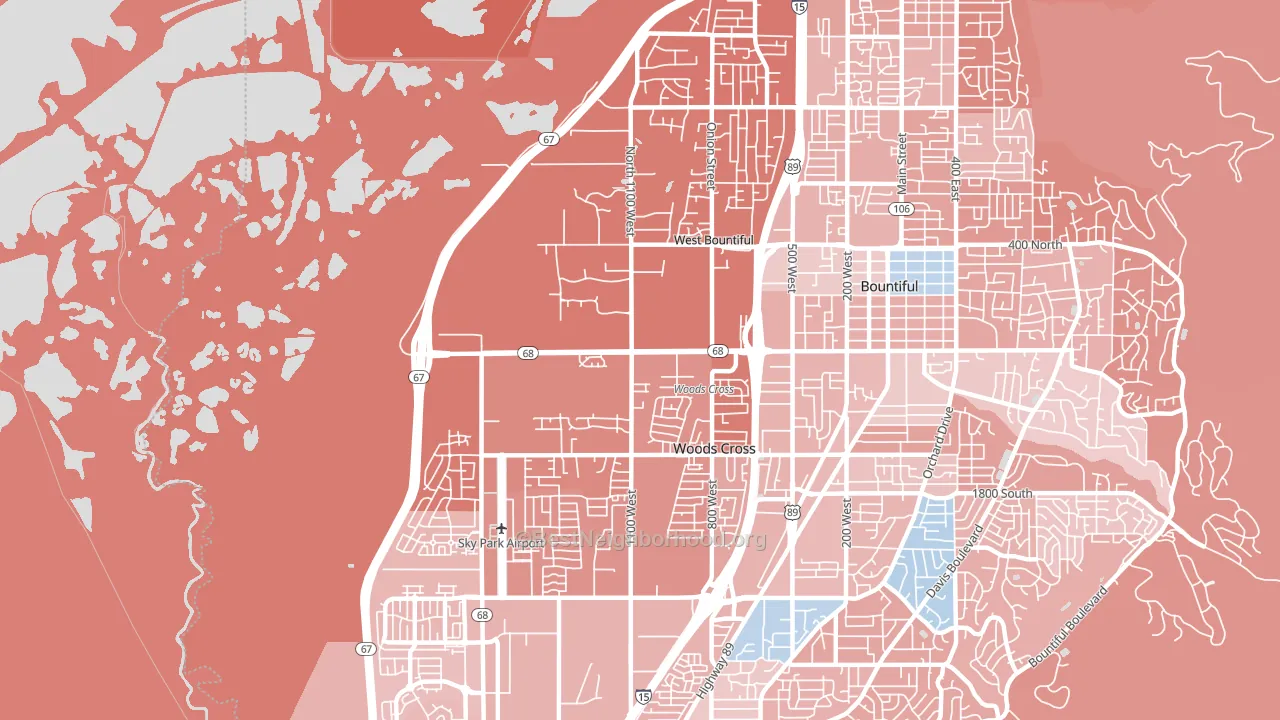 84087, UT block-group political-lean map