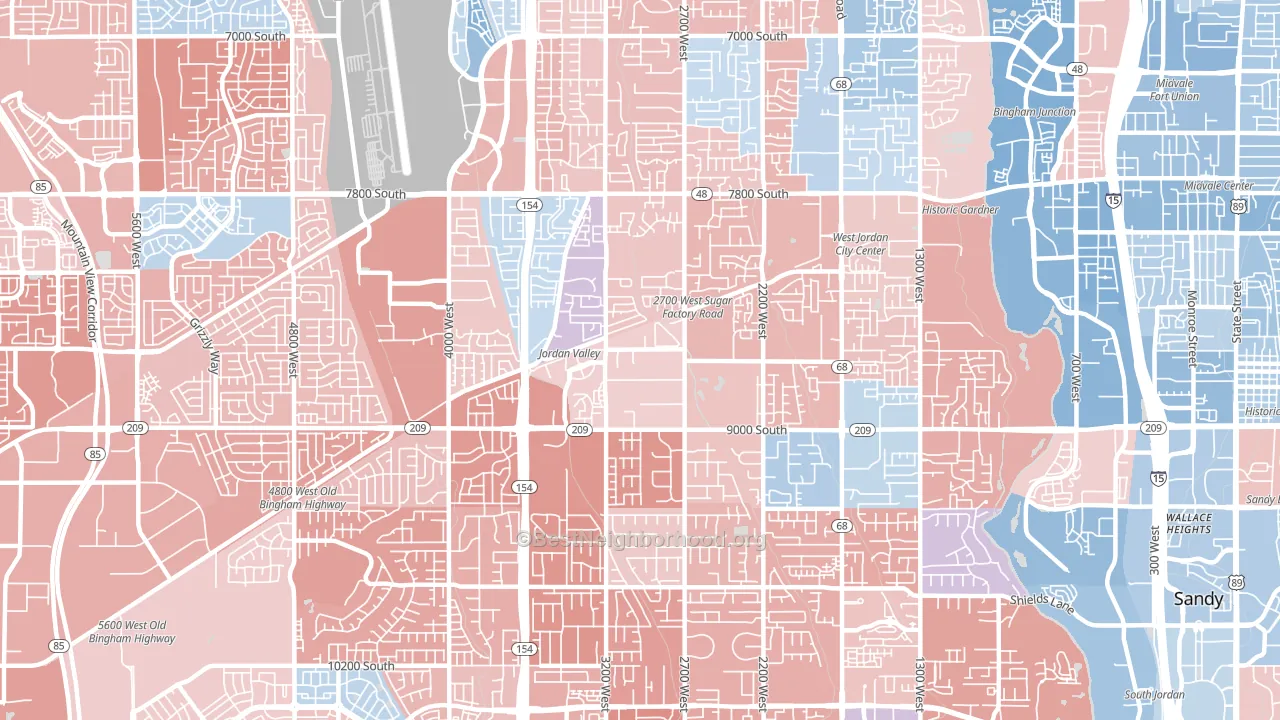 84088, UT block-group political-lean map