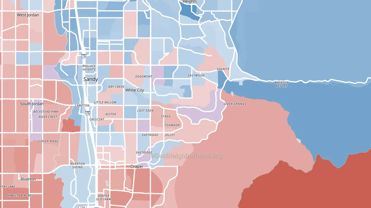 84092, UT block-group political-lean map