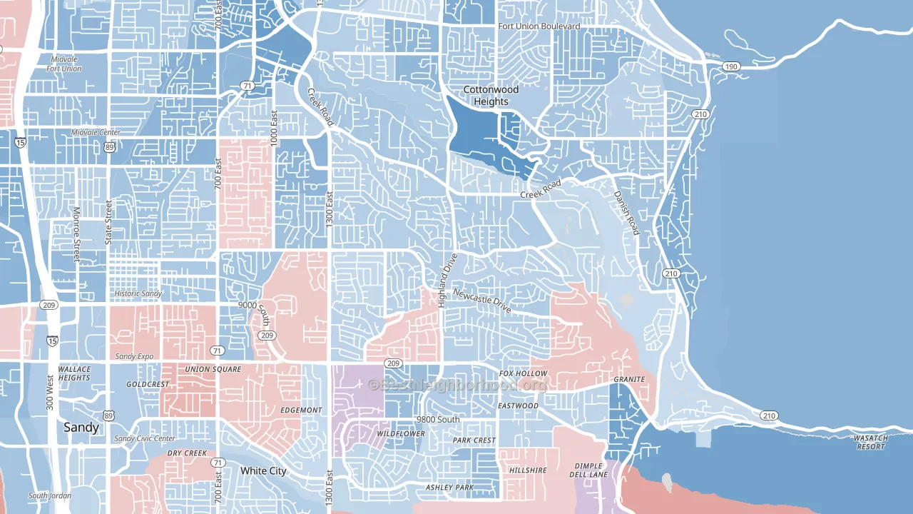 84093, UT block-group political-lean map
