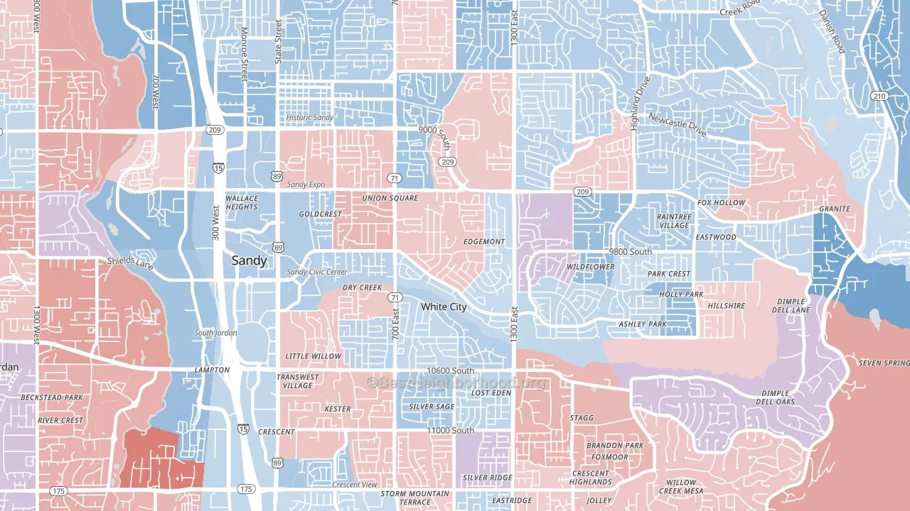 84094, UT block-group political-lean map