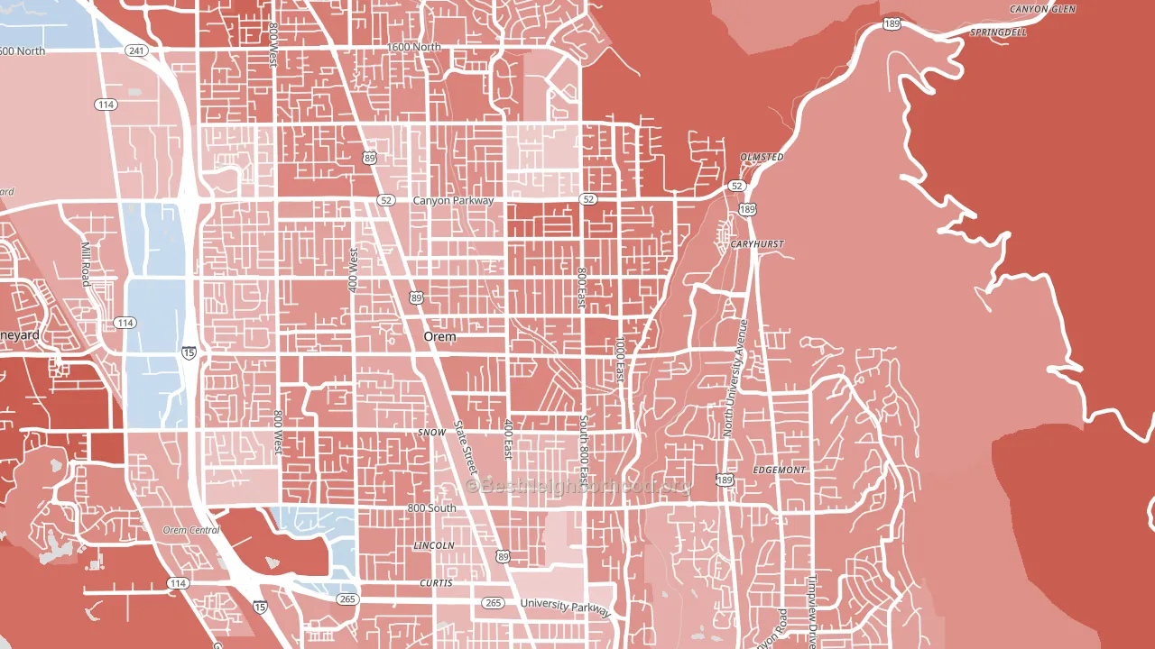 84097, UT block-group political-lean map