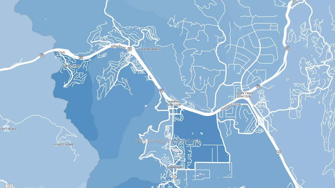 84098, UT block-group political-lean map