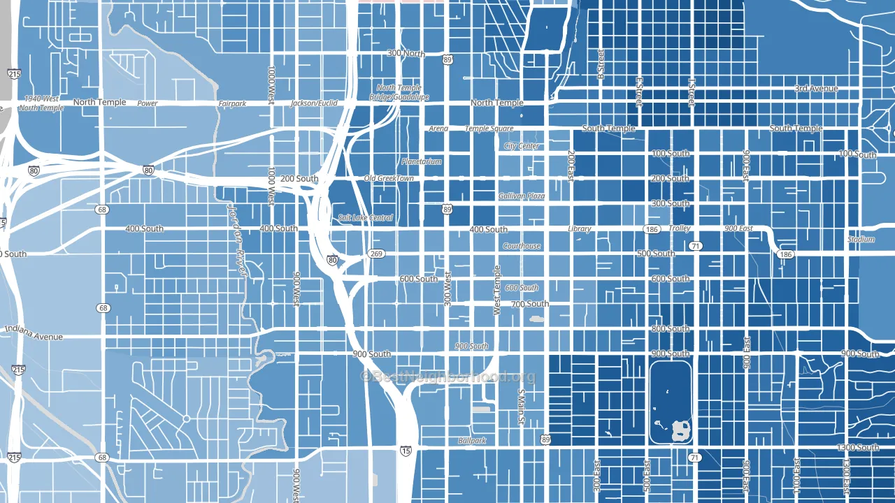 84101, UT block-group political-lean map