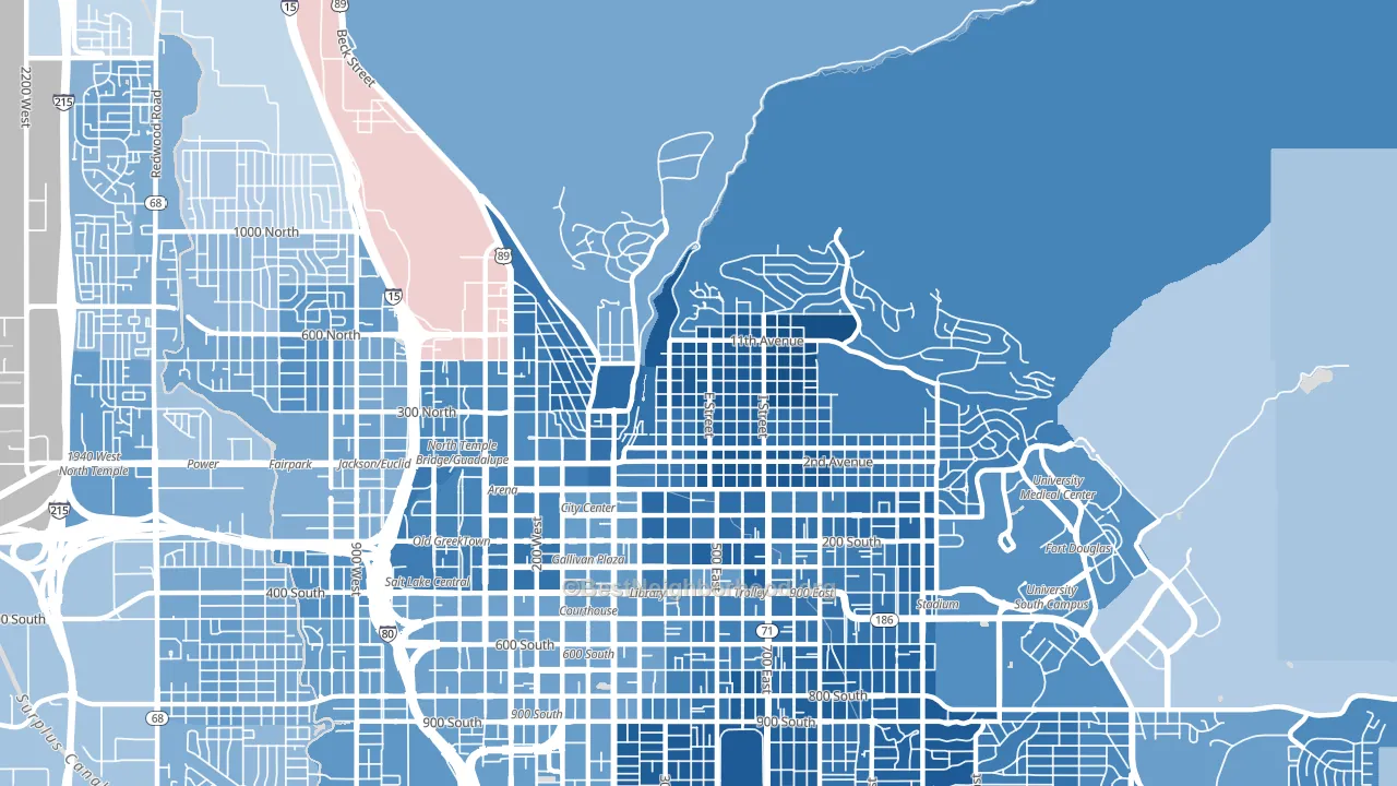 84103, UT block-group political-lean map