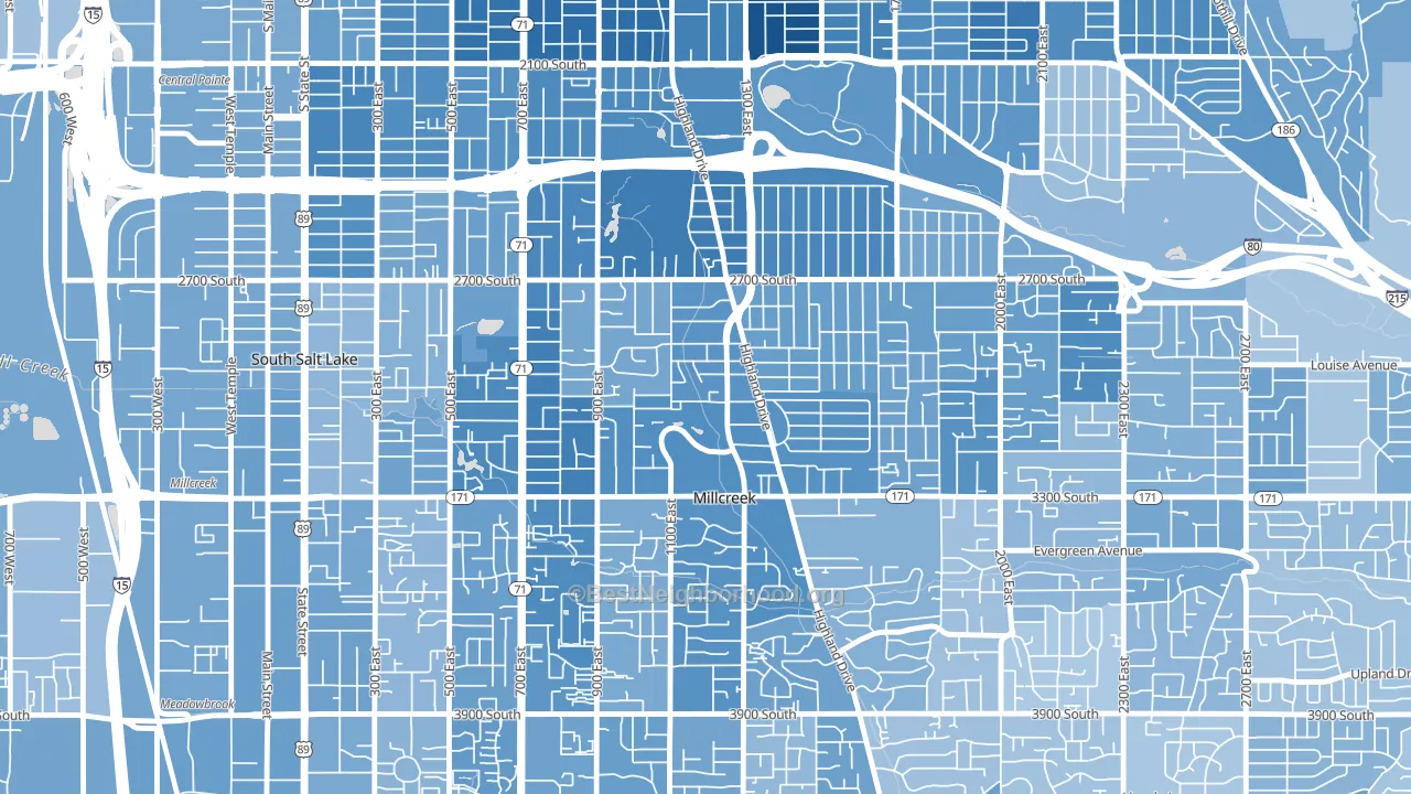 84106, UT block-group political-lean map