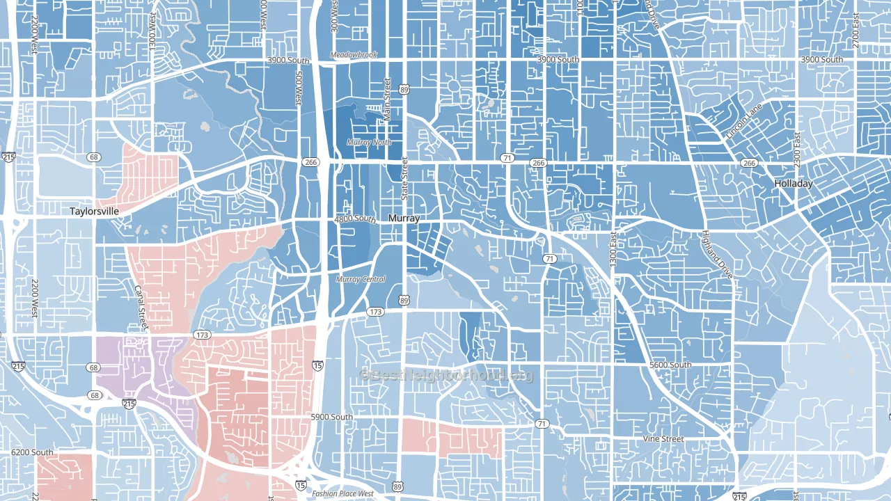 84107, UT block-group political-lean map
