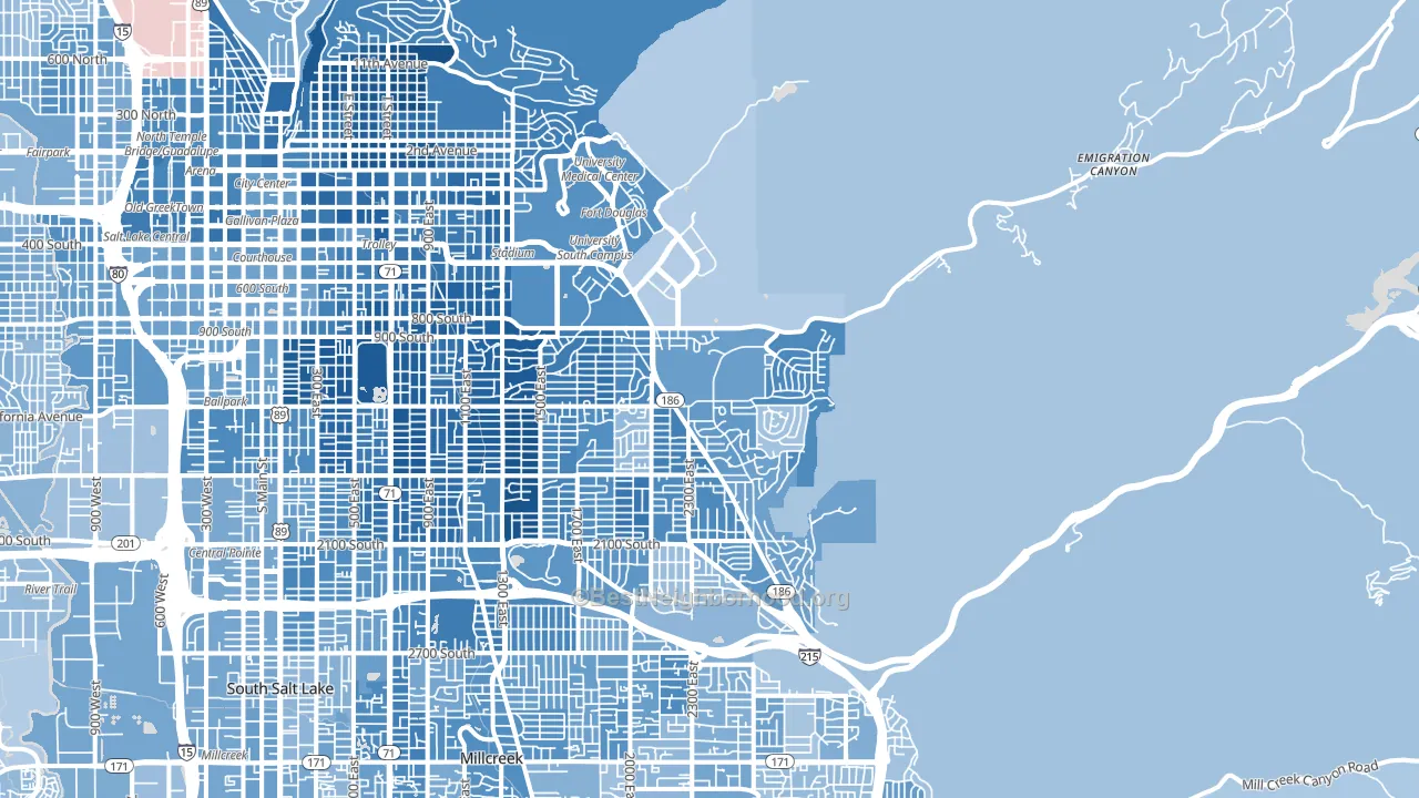 84108, UT block-group political-lean map