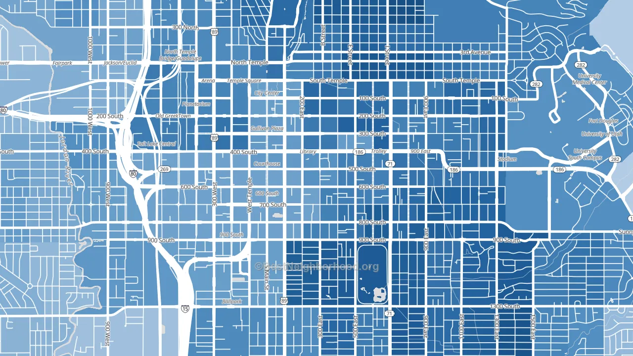 84111, UT block-group political-lean map