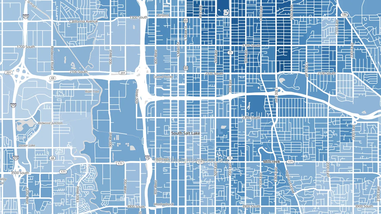 84115, UT block-group political-lean map