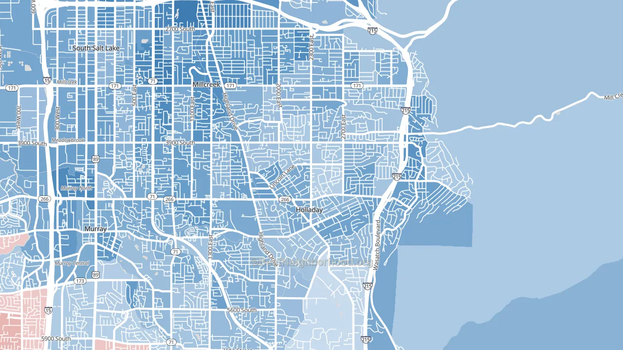 84124, UT block-group political-lean map