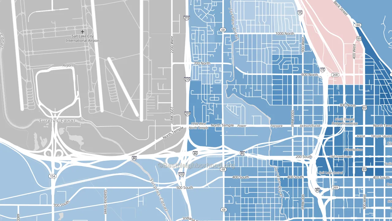 84134, UT block-group political-lean map