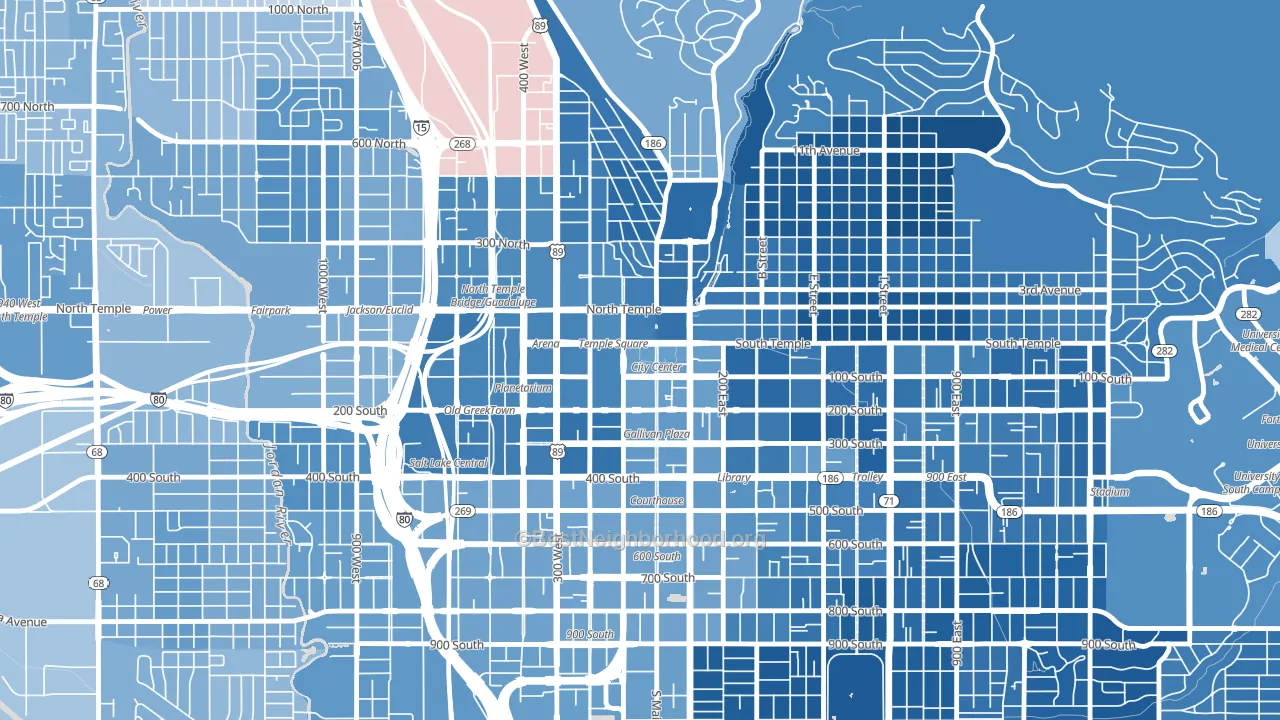 84144, UT block-group political-lean map