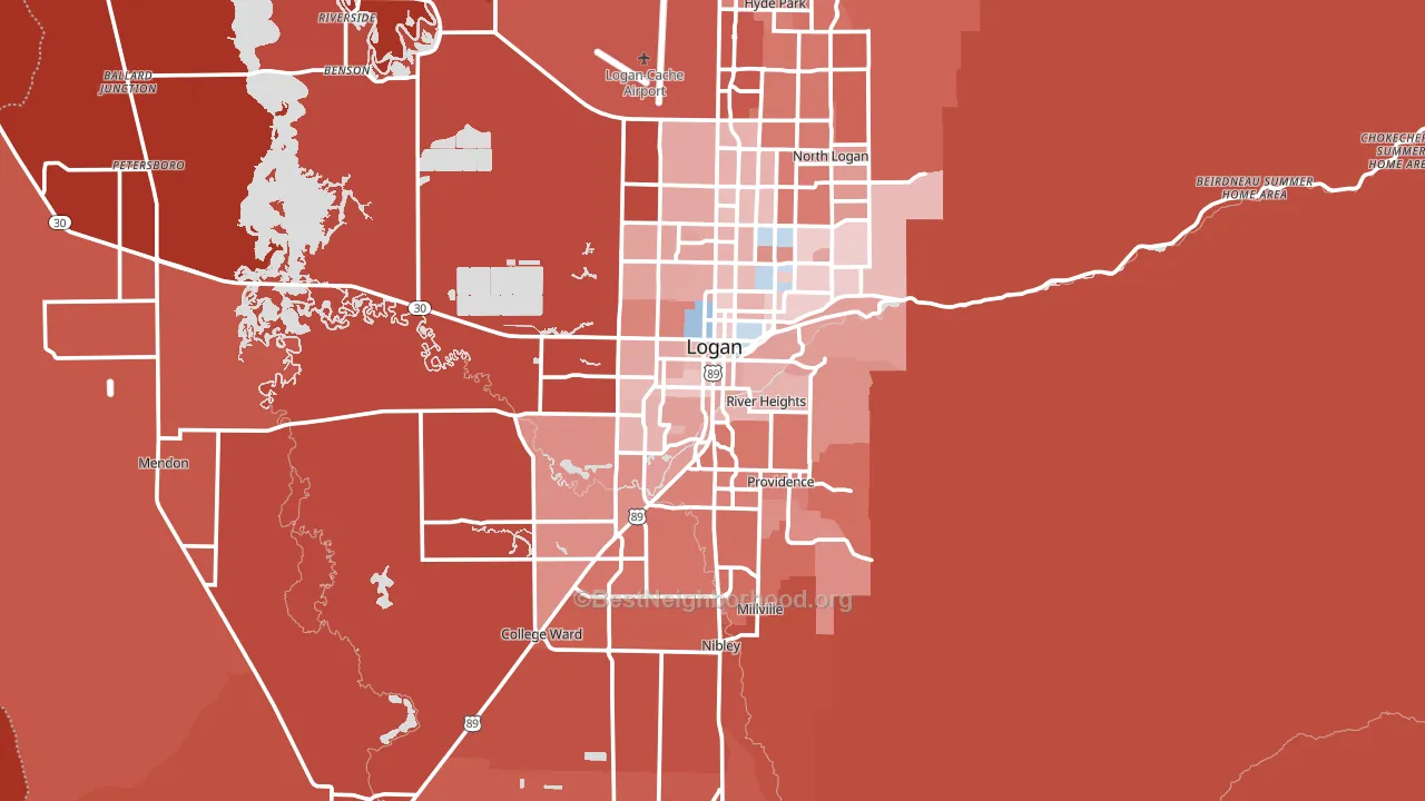 84321, UT block-group political-lean map