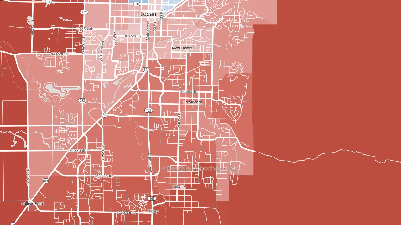 84332, UT block-group political-lean map