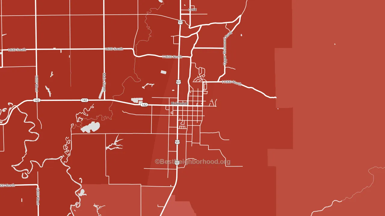 84333, UT block-group political-lean map