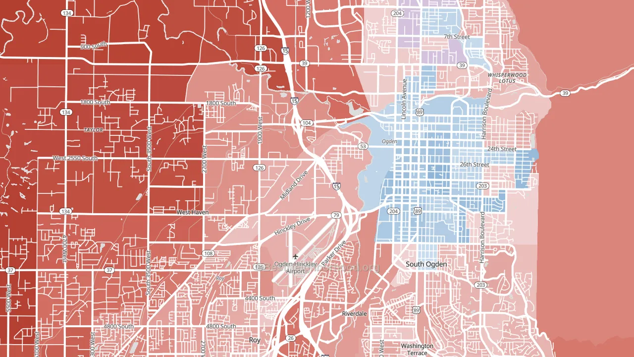 84401, UT block-group political-lean map