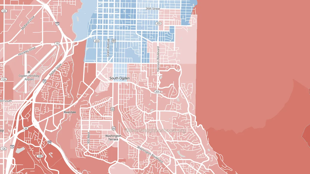 84403, UT block-group political-lean map