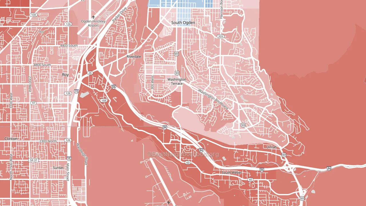 84405, UT block-group political-lean map