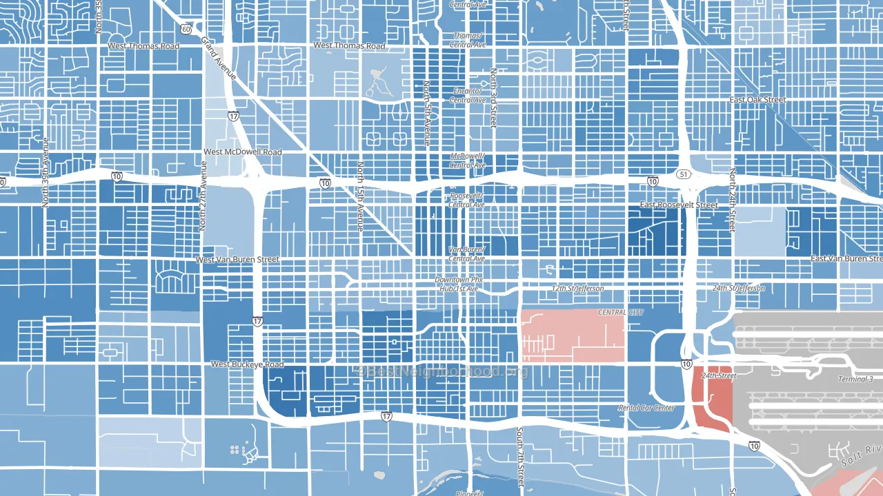 85003, AZ block-group political-lean map