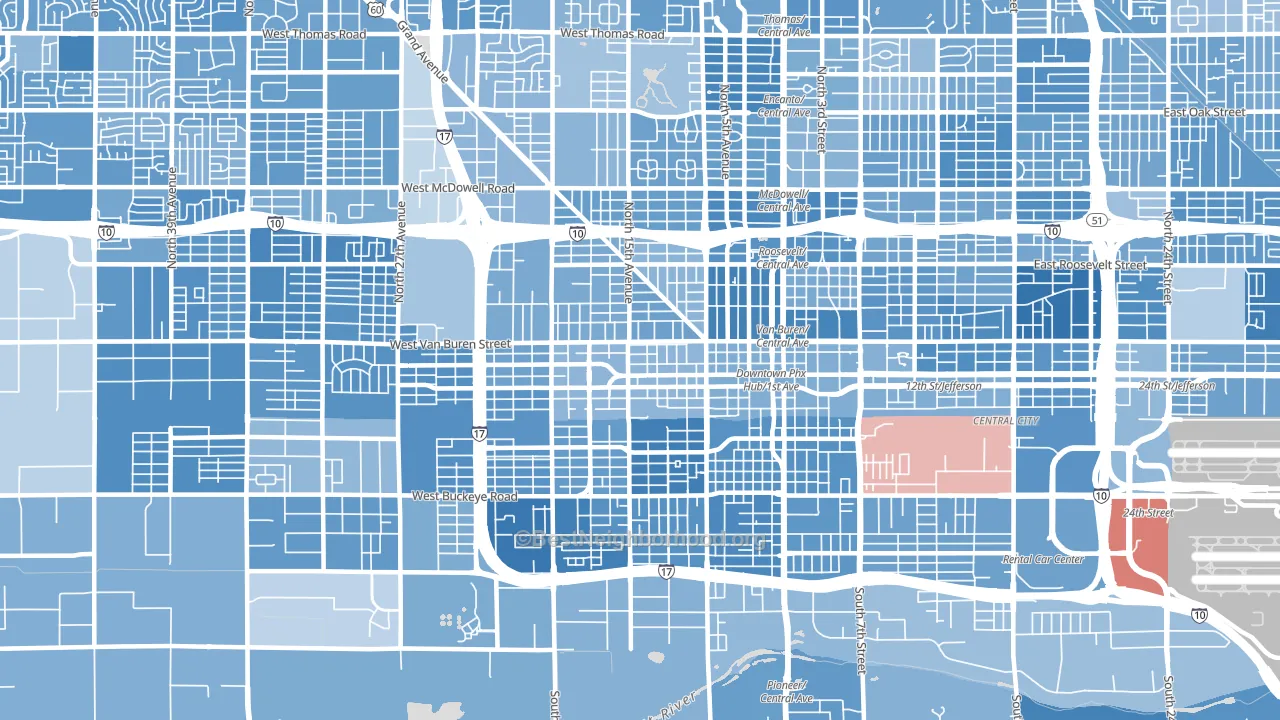 85007, AZ block-group political-lean map