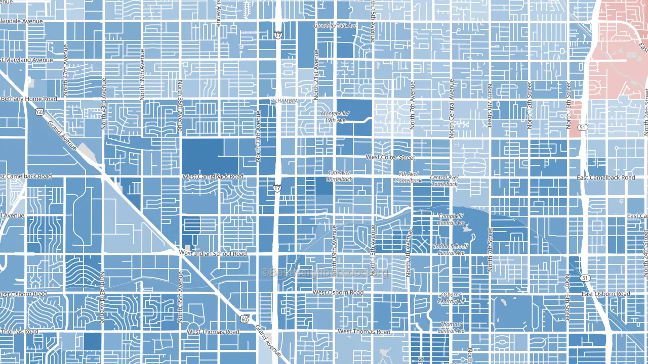 85015, AZ block-group political-lean map