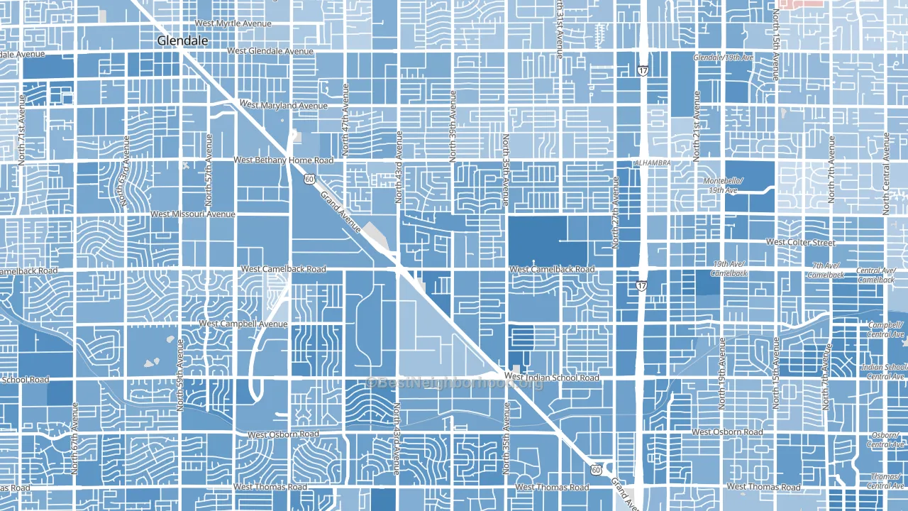 85019, AZ block-group political-lean map