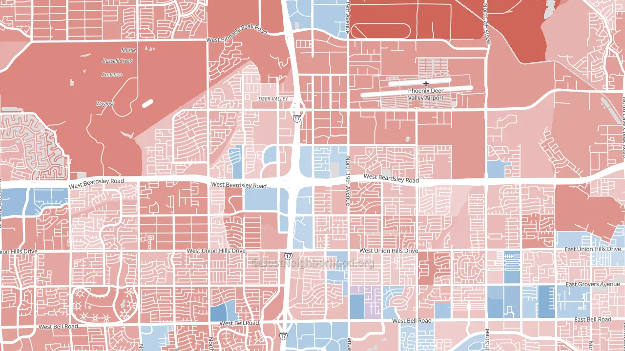 85027, AZ block-group political-lean map
