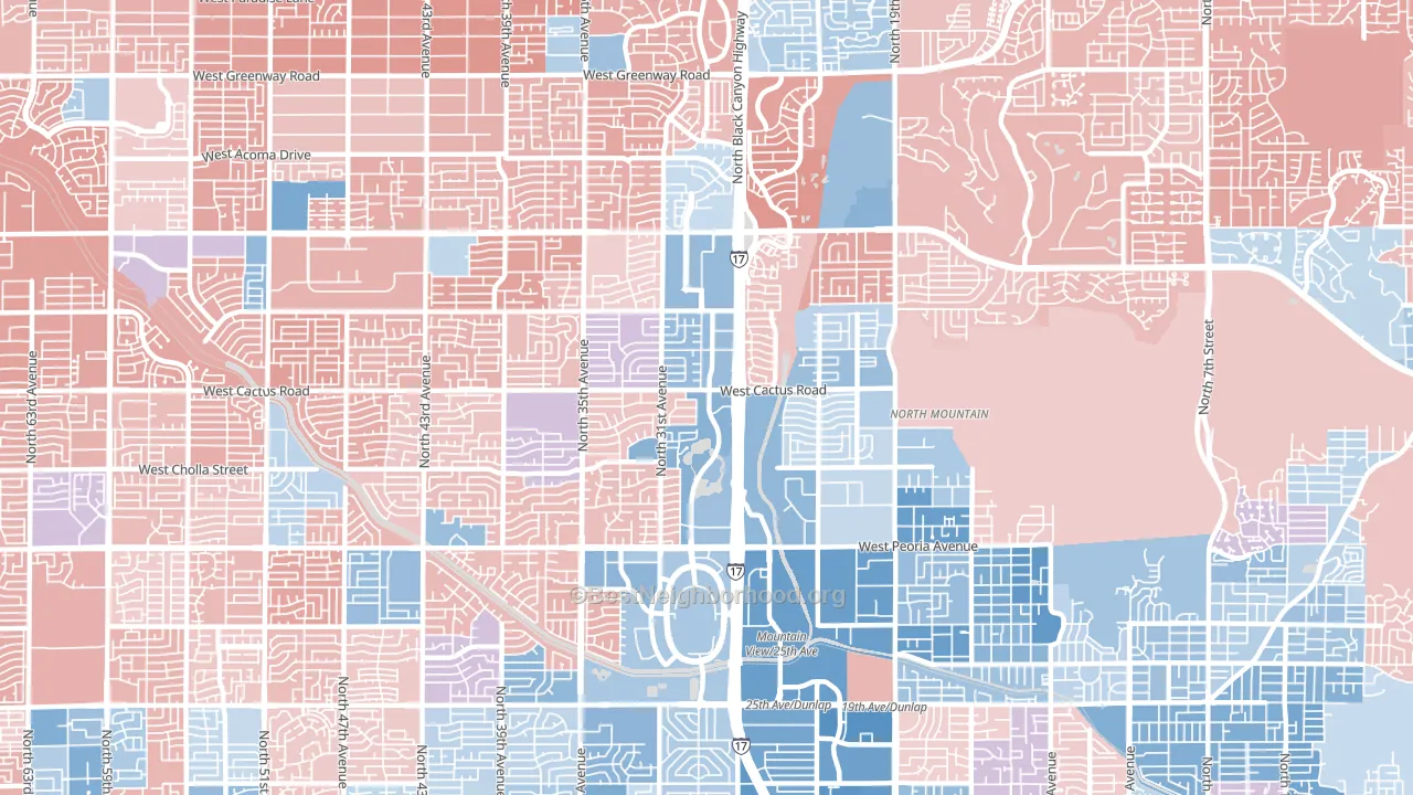 85029, AZ block-group political-lean map