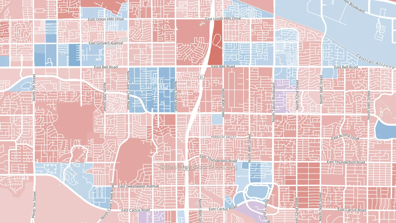 85032, AZ block-group political-lean map