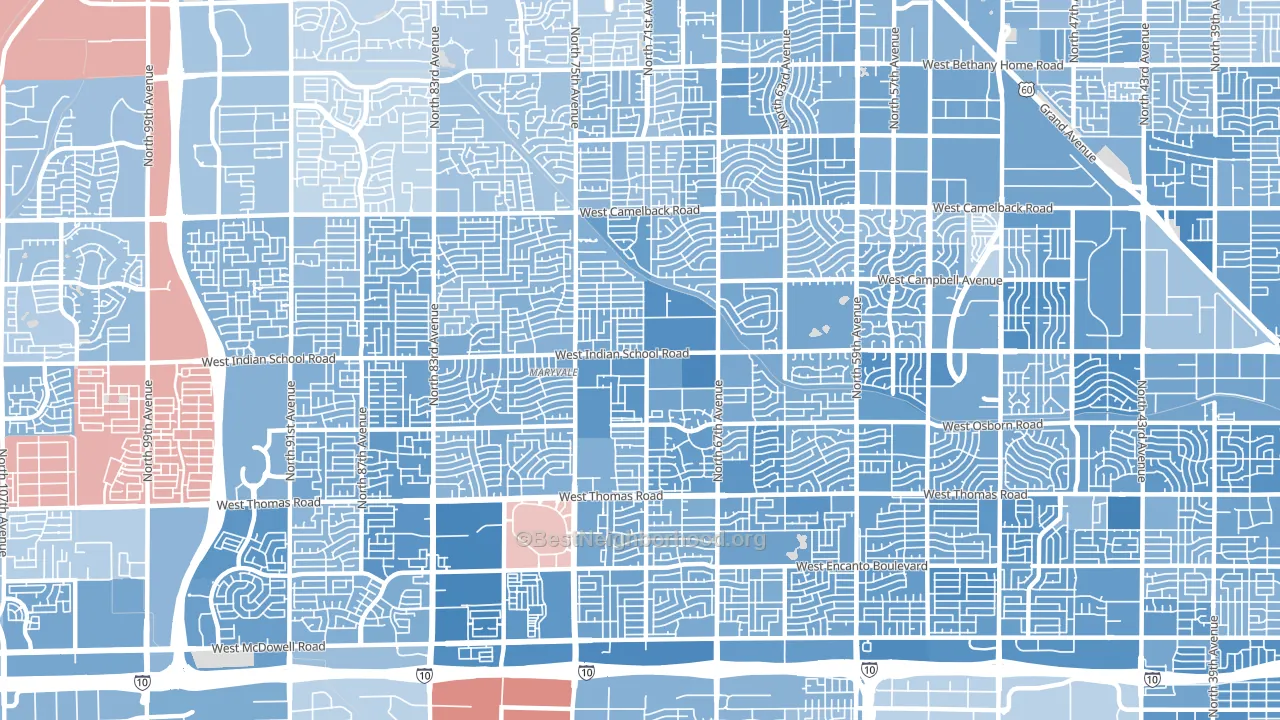 85033, AZ block-group political-lean map